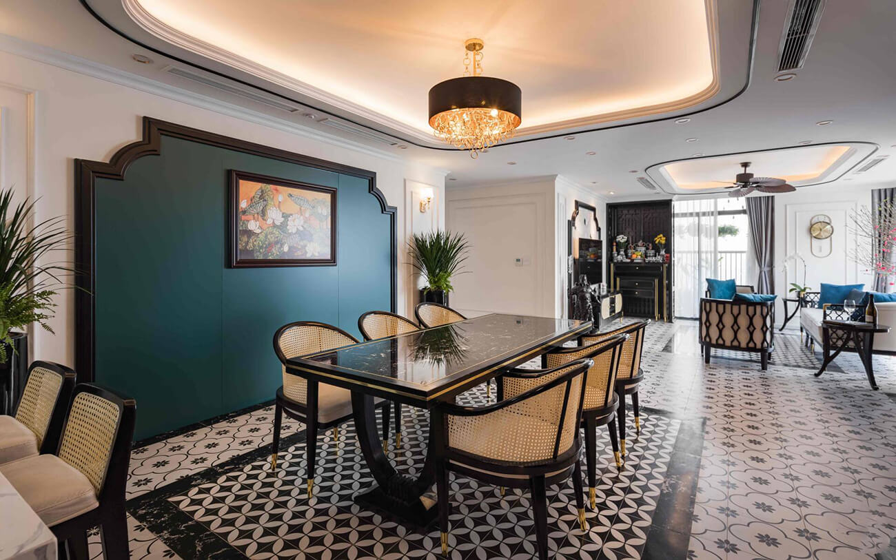 Nội thất căn hộ phong cách Indochine hoài cổ và tinh tế